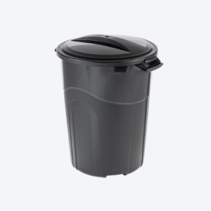 DayGo 32 Gallon Heavy Duty Plastic Garbage Can, Included Lid, Indoor/Outdoor, Black