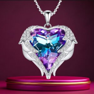 CDE Valentines Day Gifts for Women Angel Wings Necklace for Women with Birthstone
