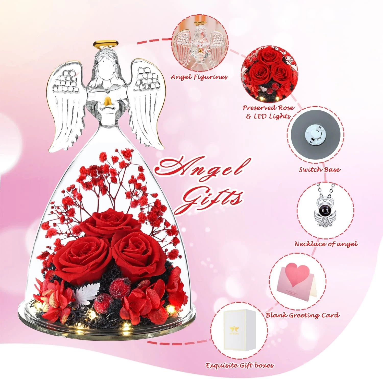 ANWEAO Valentines Day Gifts for Women Birthday Preserved Rose Forever Flower - Image 4